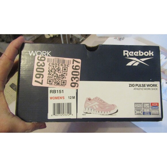 Reebok Work Zig Pulse Pink Sneakers Athletic Work Shoes EH Comp Toe Size 12M NIB - Picture 11 of 11